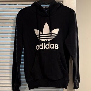 Adidas Black and White Trefoil Hoodie